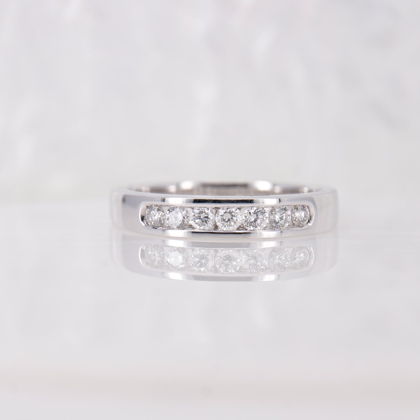 Secondhand Vintage 18ct White Gold Diamond Eternity ring, diamond wedding band channel set.