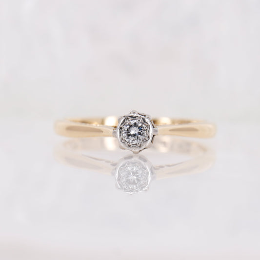 18ct Yellow Gold Solitaire Diamond Engagement Ring