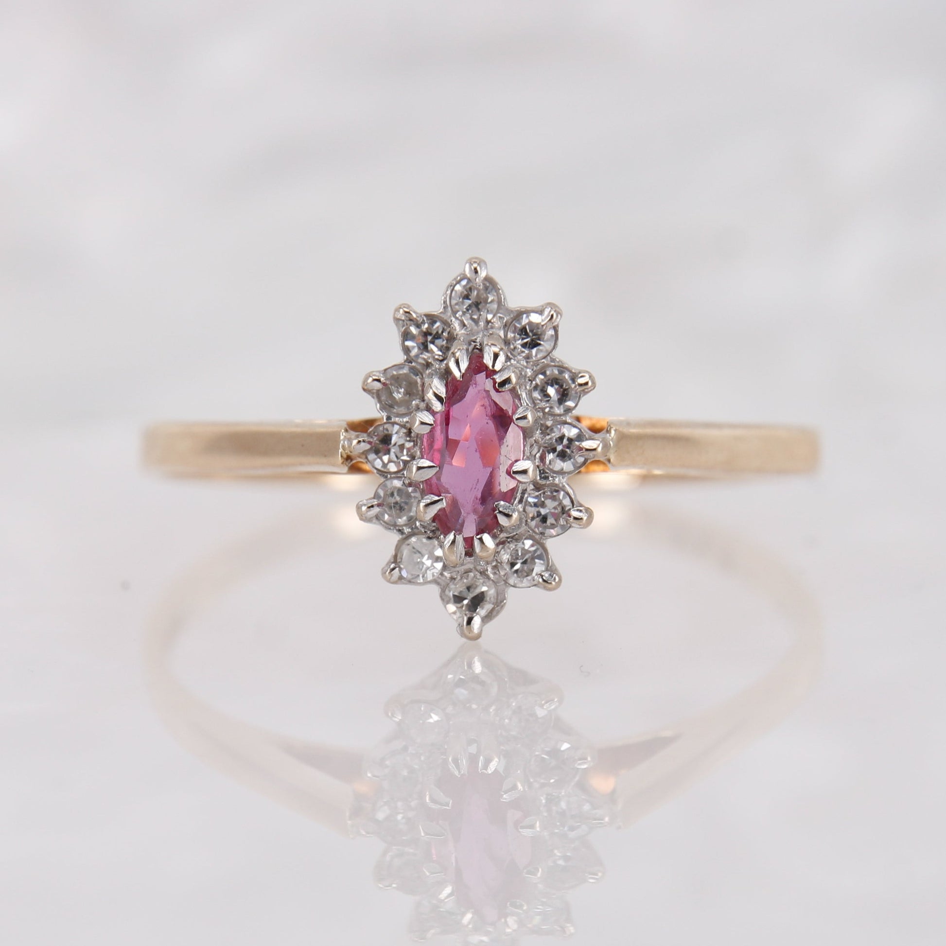 Secondhand Engagement Ring Pink Sapphire and Diamond Ring