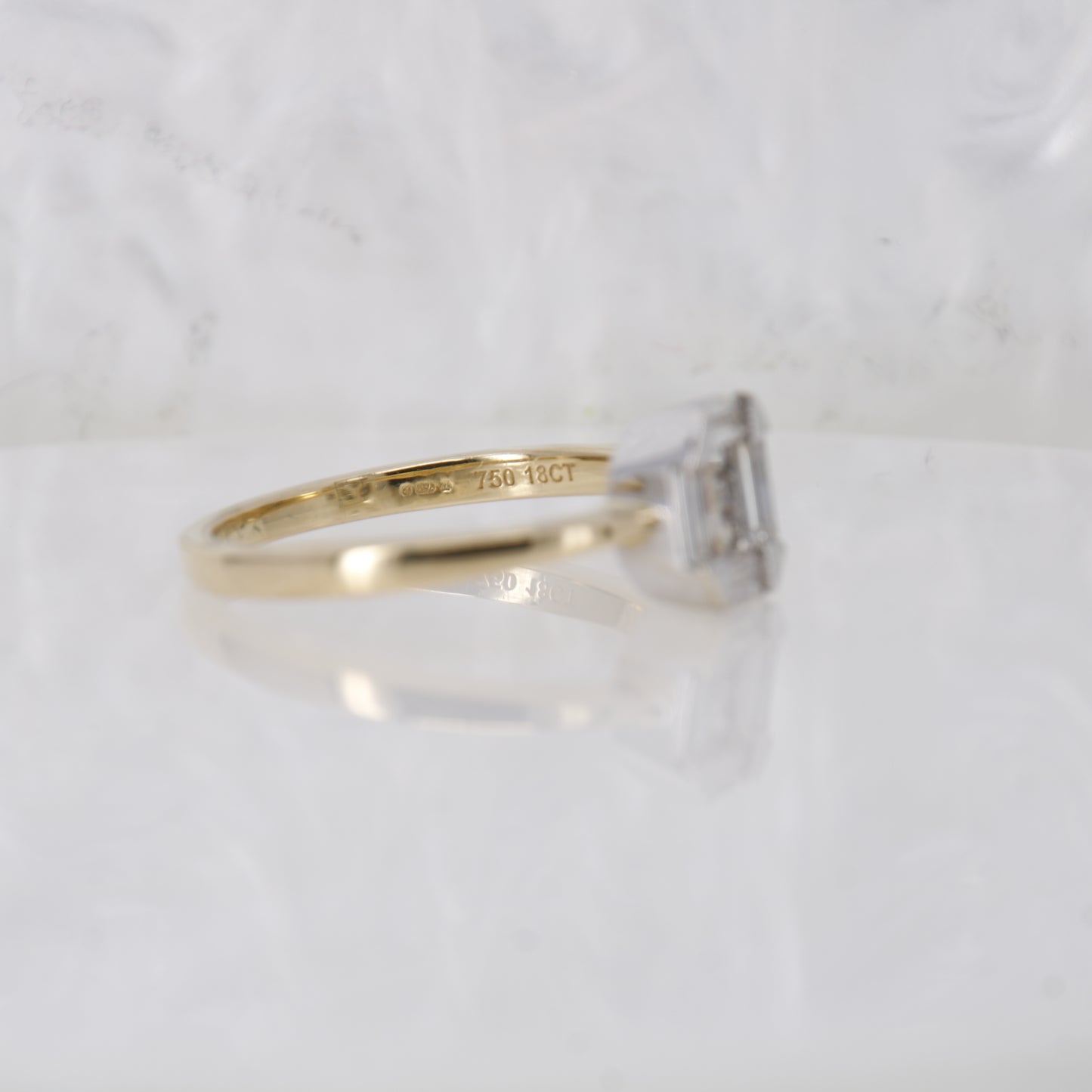 18ct Gold Baguette Cut Diamond Cluster Ring