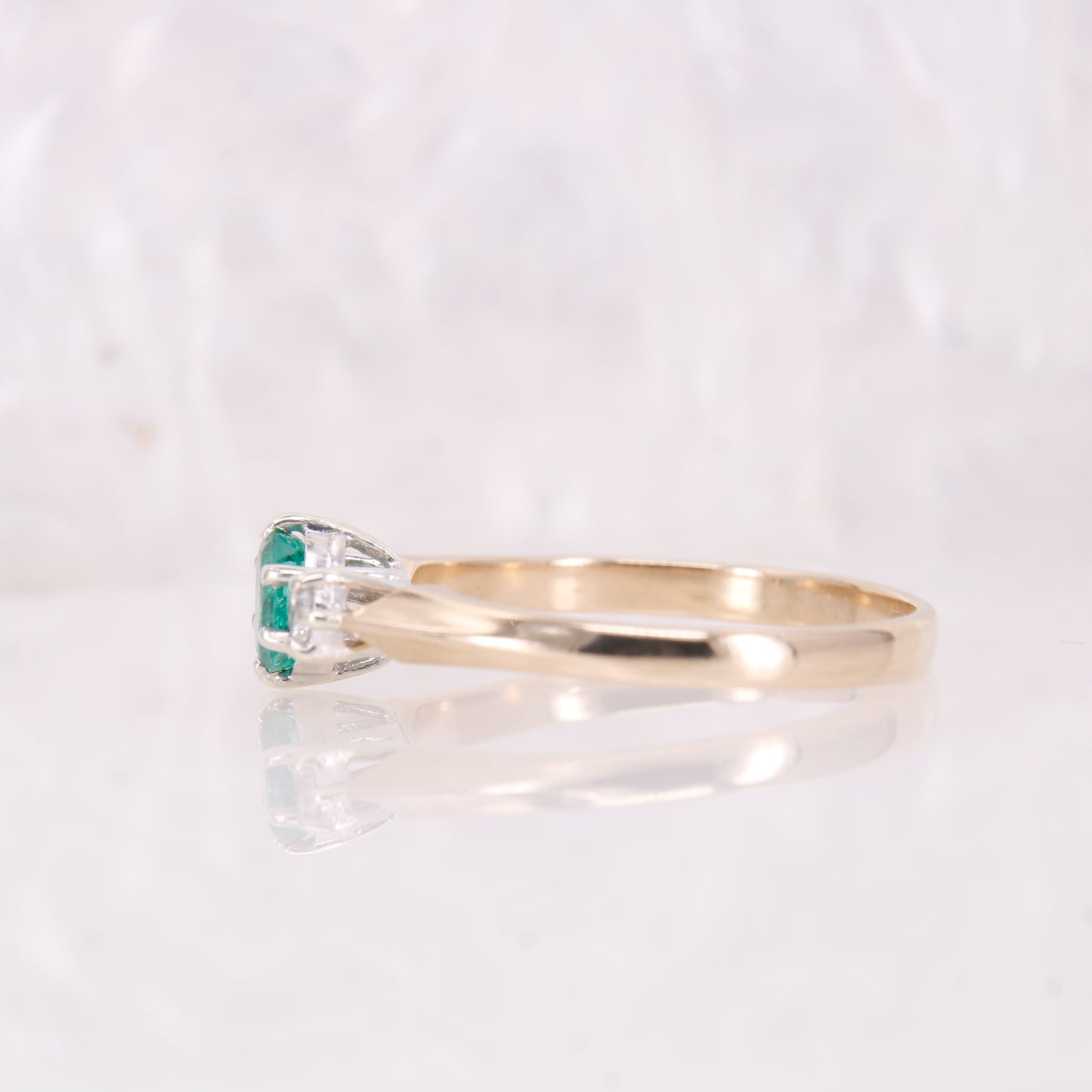 Emerald and Diamond Trilogy Ring