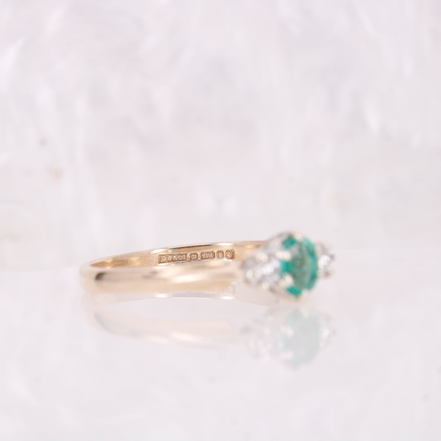 Emerald and Diamond Trilogy Ring