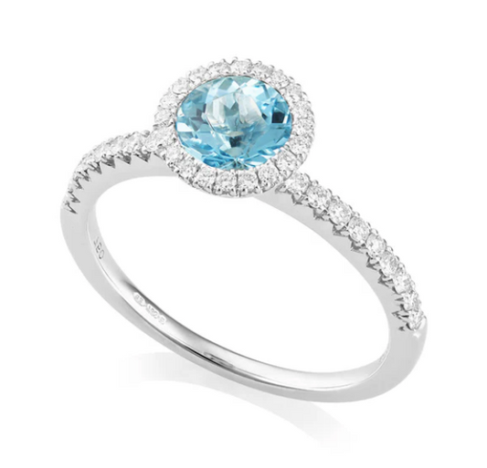 Aquamarine and Diamond Ring