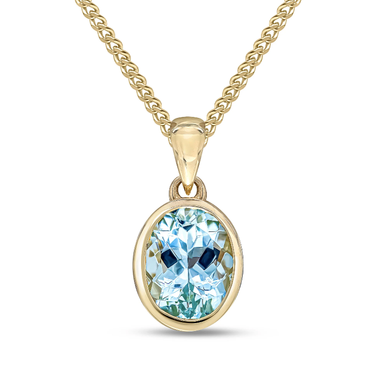 Aquamarine Oval Cut Pendant